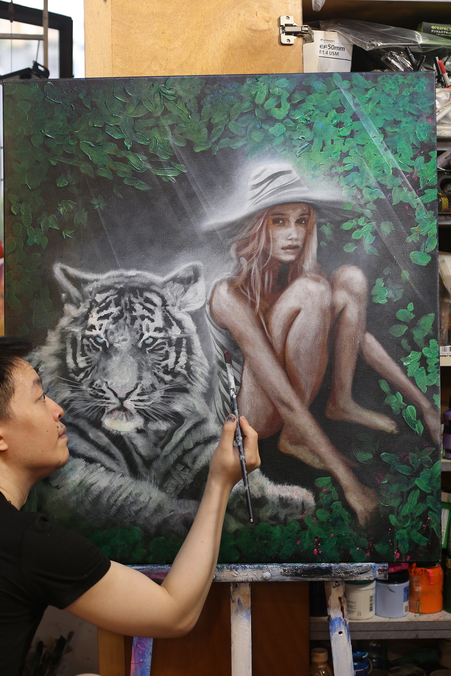 Michael Andrew Law White Tiger Art